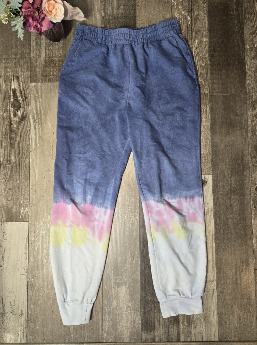 Mainstrip Blue Tie‑Dye Jogger Pants Women’s Size Large